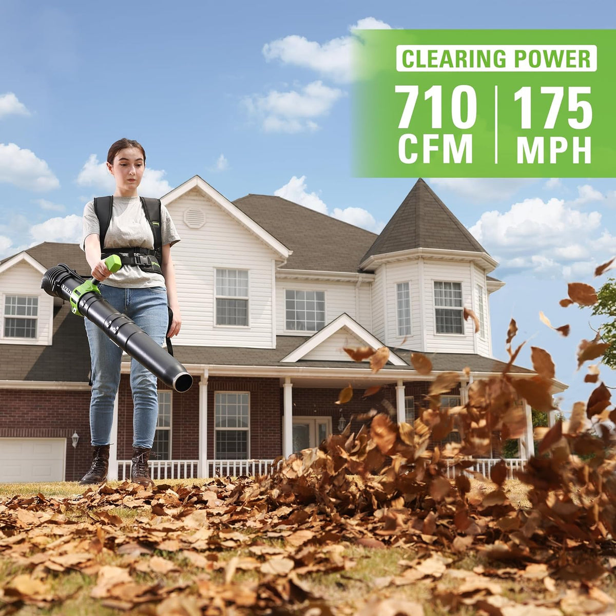 40V 710 CFM Cordless Battery Dual Port Backpack Blower | Greenworks Tools