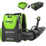 80V 610 CFM Cordless Battery Backpack Blower w/5Ah Battery and Rapid Charger