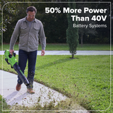 60V 630CFM Cordless Battery Blower: 2.5 Ah Battery and 3A Charger