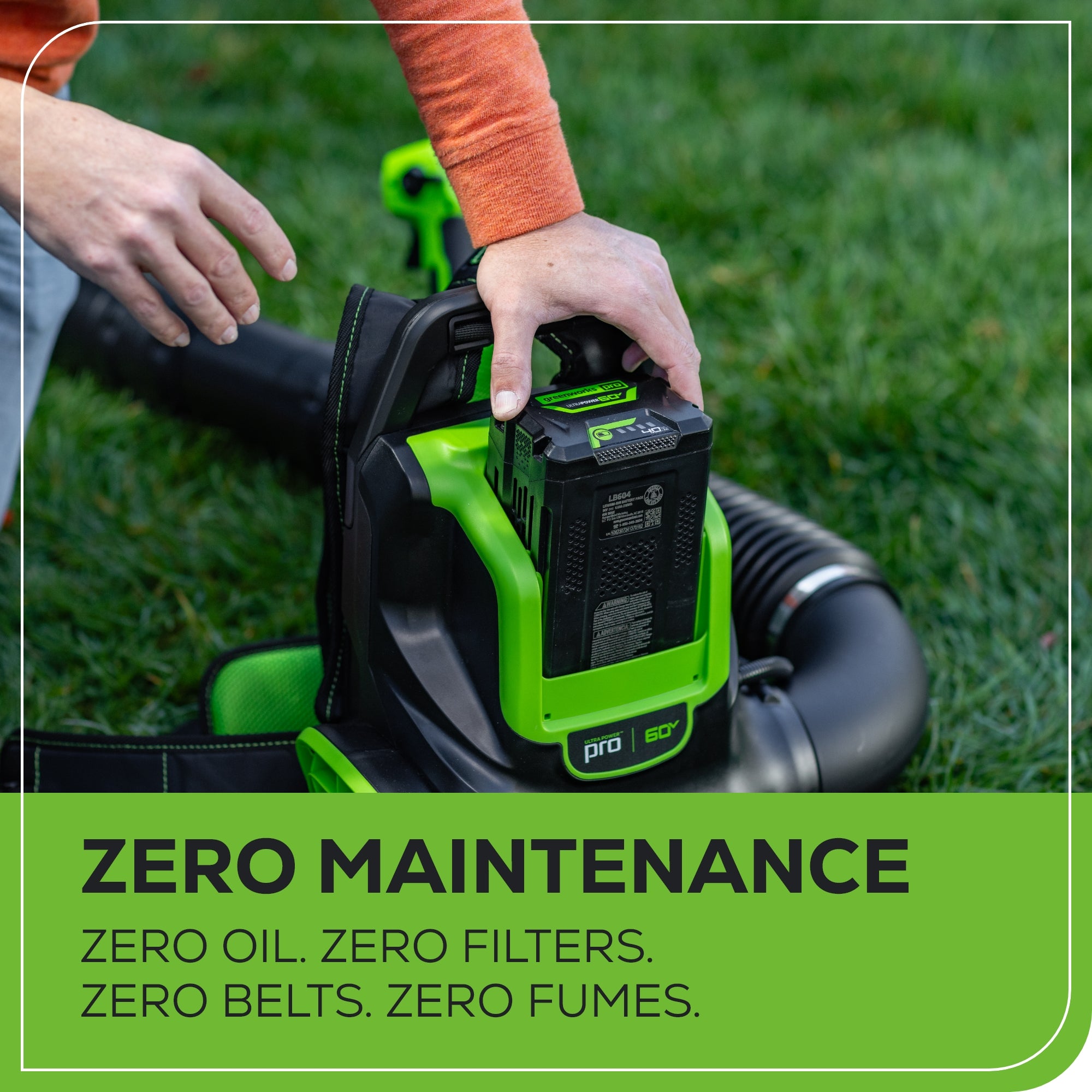 60V 800 CFM Cordless Battery Brushless Backpack Blower w/ 4.0Ah Battery & Charger