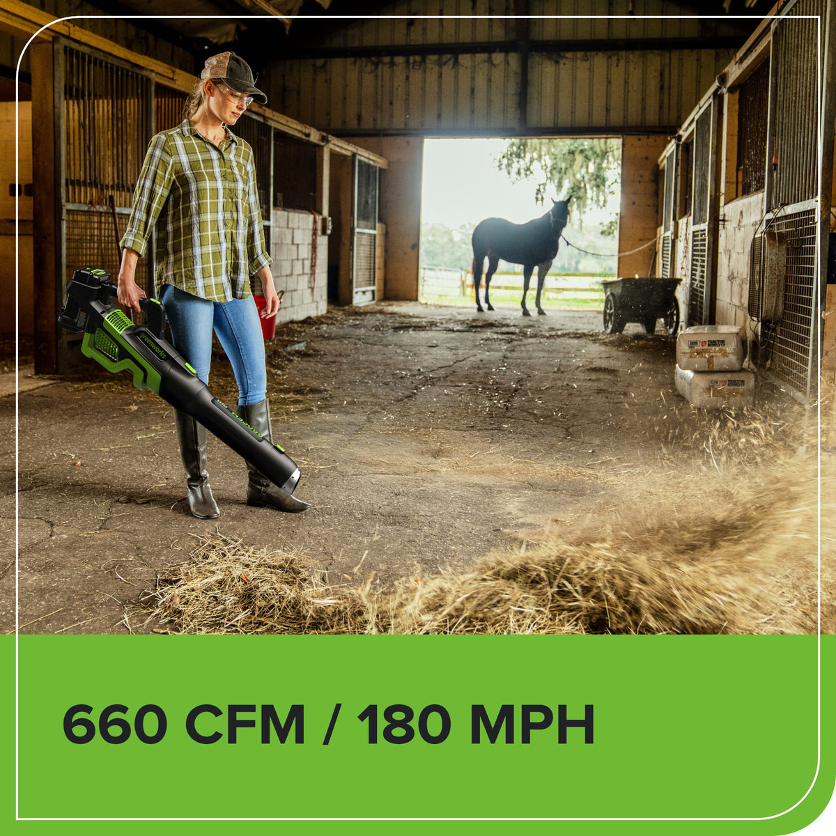 60V 660 CFM Cordless Battery Brushless Leaf Blower w/ 2.5Ah Battery & Charger