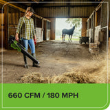 60V 660 CFM Cordless Battery Brushless Leaf Blower w/ 2.5Ah Battery & Charger