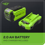 40V 13" Gen 2 String Trimmer & 350 CFM Cordless Battery Leaf Blower Combo Kit w/ (3).065" Spools,(1)2.0 Ah Battery & Charger