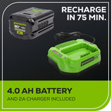 80V 800CFM Cordless Battery Leaf Blower w/ 4Ah Battery & Charger