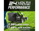 48V (24V x 2) 17" Cordless Battery Push Lawn Mower w/ Two (2) 4.0Ah USB Batteries & Dual Port Charger