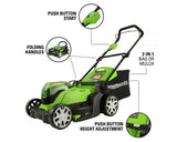 48V (24V x 2) 17" Cordless Battery Push Lawn Mower w/ Two (2) 4.0Ah USB Batteries & Dual Port Charger