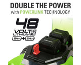 48V (24V x 2) 17" Cordless Battery Push Lawn Mower w/ Two (2) 4.0Ah USB Batteries & Dual Port Charger