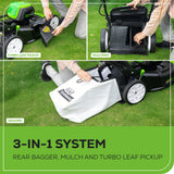 80V 21" Cordless Battery 3-in-1 Self-Propelled Lawn Mower w/ 4.0Ah Battery & Charger