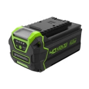 <h3>Two 4.0Ah Batteries</h3><p>Cuts up to 1/2 acre on a single charge.</p>