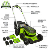 48V (24V x 2) 21" Cordless Battery Self-Propelled Lawn Mower w/ (4) 4.0Ah USB Batteries & (2) Dual Port Chargers