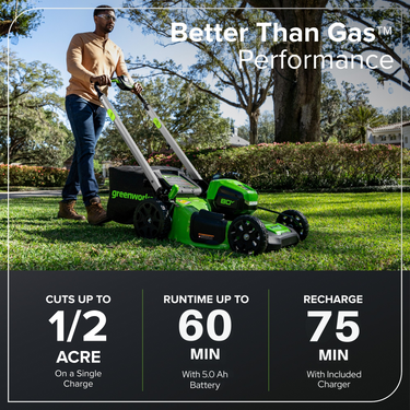 80V 21" Cordless Battery 4-in-1 Push Lawn Mower w/ 5.0Ah Battery & 4A Charger