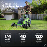 40V 14" Cordless Battery BL Push Lawn Mower w/ 4.0Ah Battery & Charger