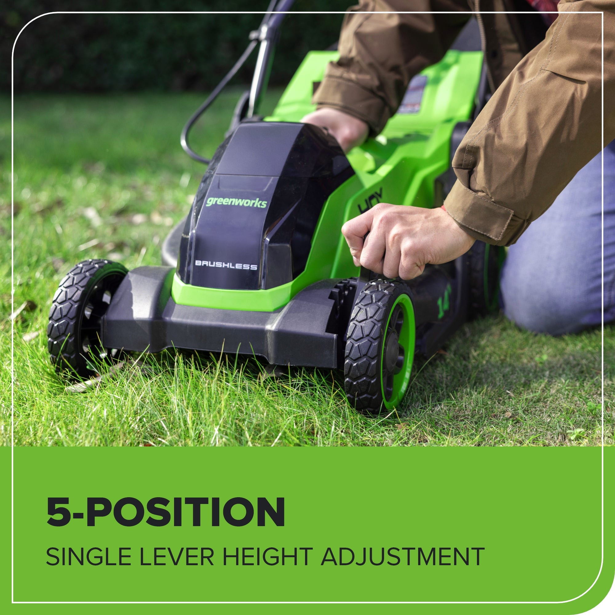 40V 14" Cordless Battery BL Push Lawn Mower w/ 4.0Ah Battery & Charger