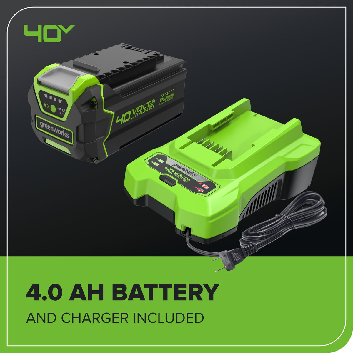 40V 17" Cordless Battery Brushless Push Lawn Mower w/ 4.0Ah Battery & Charger