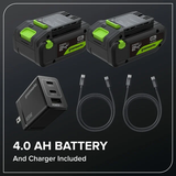 48V (24V x 2) 17" Cordless Battery Push Lawn Mower w/ Two (2) 4.0Ah Batteries, (1) 65W Type-C Charger & (2) 3-FT Cables, LM1702
