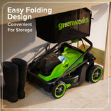 48V (24V x 2) 17" Cordless Battery Push Lawn Mower w/ Two (2) 4.0Ah Batteries, (1) 65W Type-C Charger & (2) 3-FT Cables