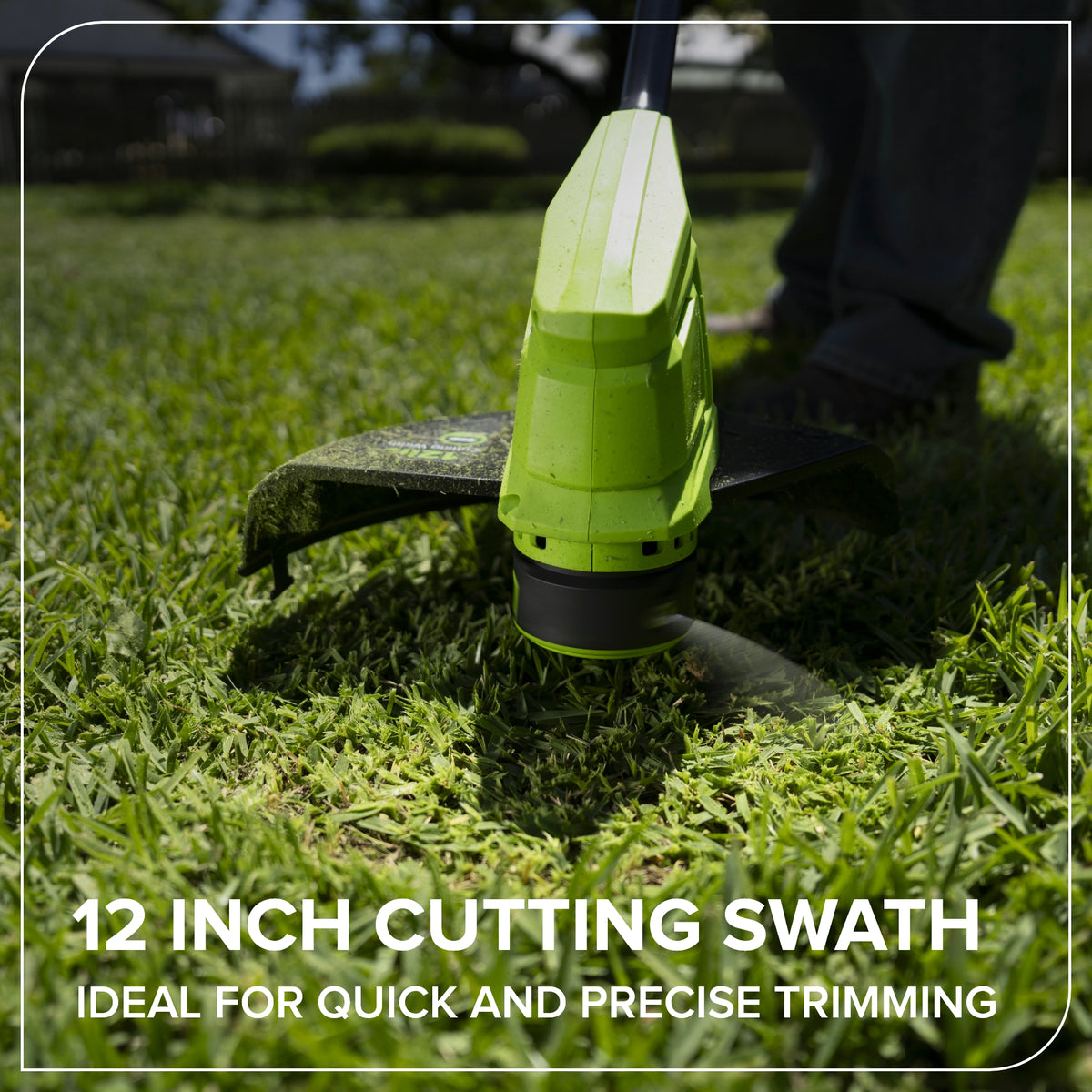 24V 12" Cordless Battery Brushless String Trimmer w/ 2.0Ah Battery & 30W Type-C Charger (3-FT Cable)