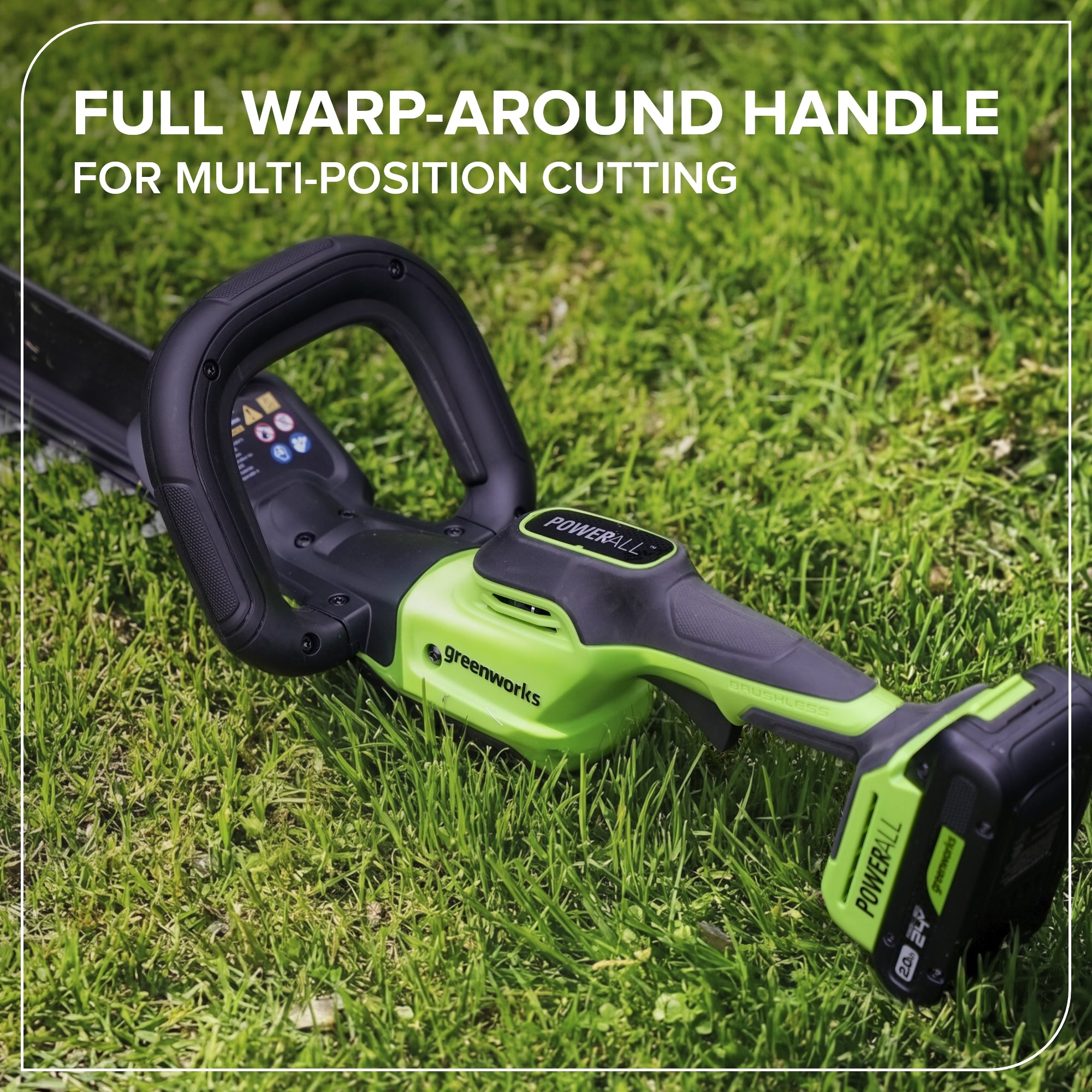 24V 20" Brushless (1.1" Cutting Capacity) Hedge Trimmer: 2.0Ah Battery and 30W Charger