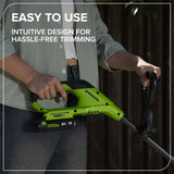 24V 12" Cordless Battery Brushless String Trimmer w/ 2.0Ah Battery & 30W Type-C Charger (3-FT Cable)