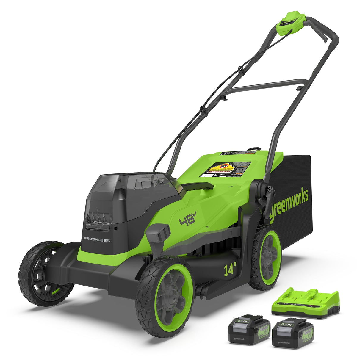 48V (24V x 2) 14" Battery Push Lawn Mower (2)4.0Ah Battery | Greenworks ...