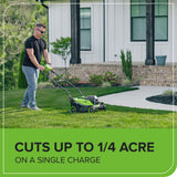 48V (24V x 2) 14" Cordless Battery Brushless Push Lawn Mower w/ (2) 4.0Ah Battery & 2A Dual-port Charger