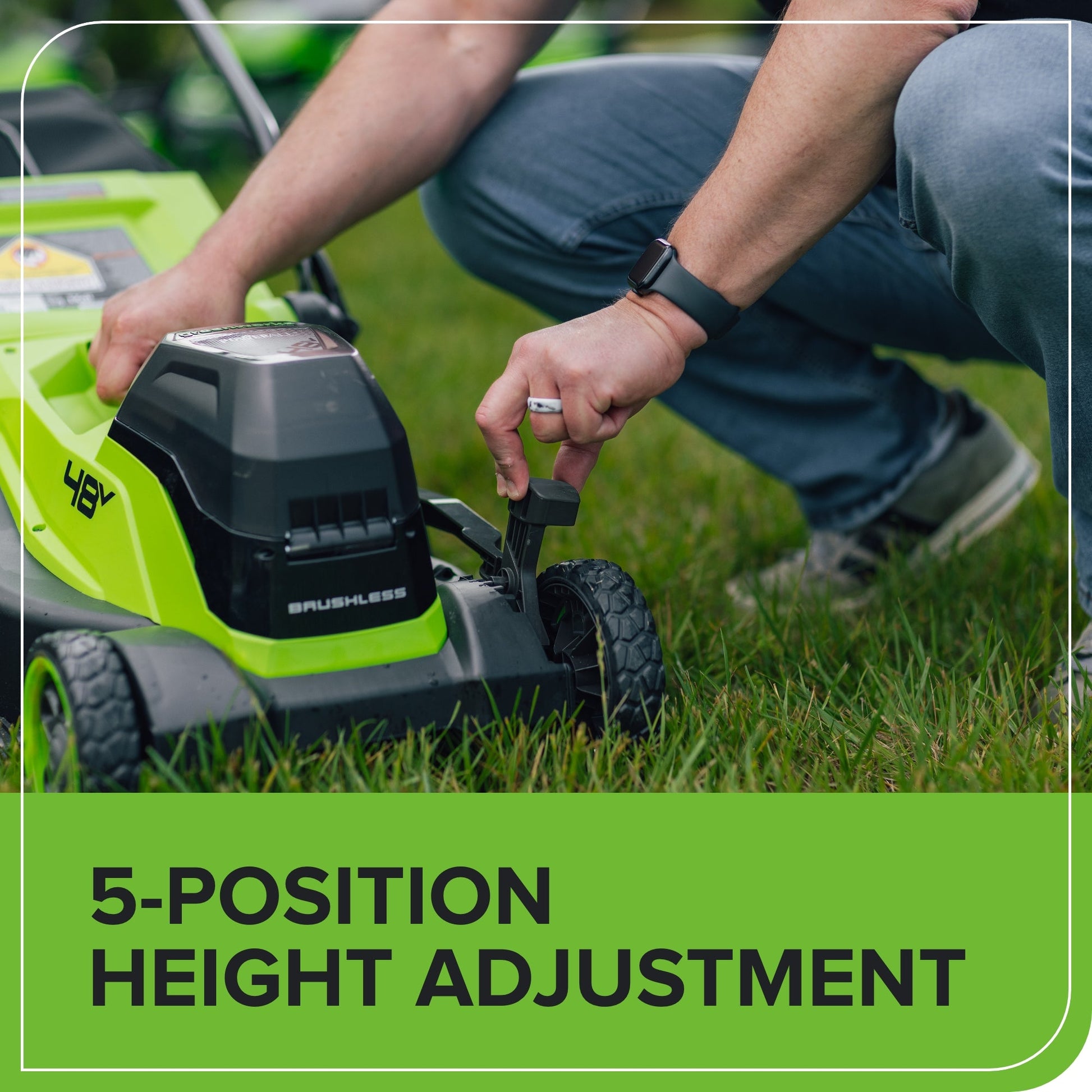 48V (24V x 2) 14" Cordless Battery Brushless Push Lawn Mower w/ (2) 4.0Ah Battery & 2A Dual-port Charger