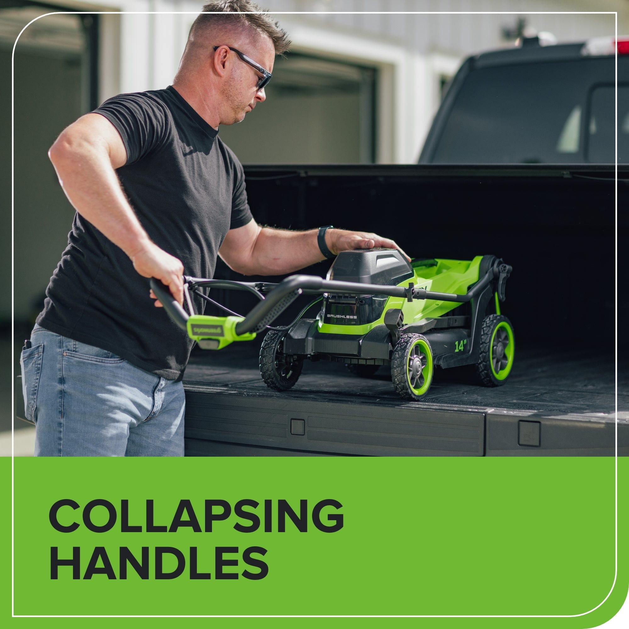 48V (24V x 2) 14" Cordless Battery Brushless Push Lawn Mower w/ (2) 4.0Ah Battery & 2A Dual-port Charger