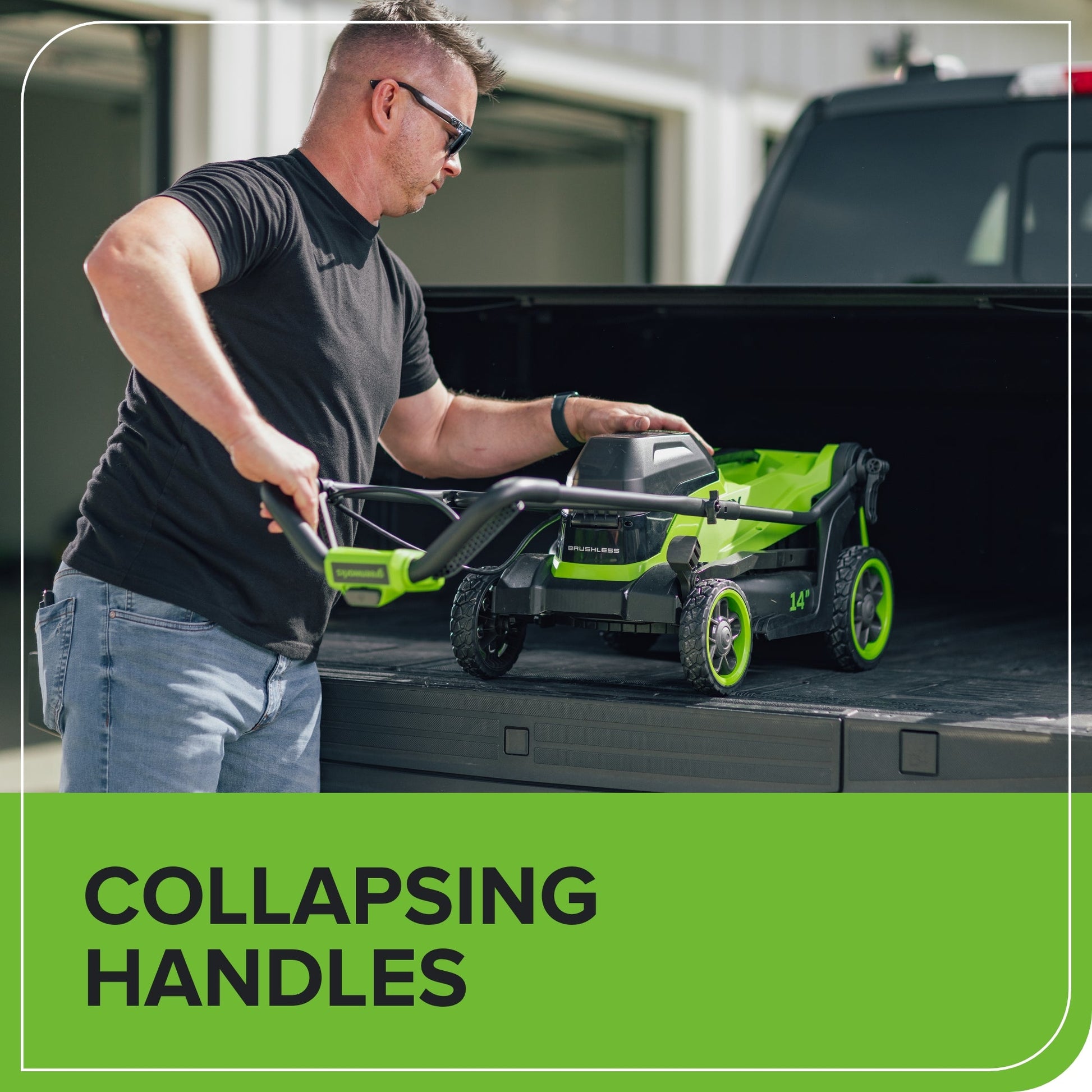 48V (24V x 2) 14" Cordless Battery Brushless Push Lawn Mower w/ (2) 4.0Ah Battery & 2A Dual-port Charger