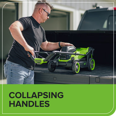 48V (24V x 2) 14" Cordless Battery Brushless Push Lawn Mower w/ (2) 4.0Ah Battery & 2A Dual-port Charger