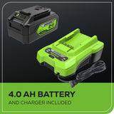 24V 13" Cordless Battery Brushless Push Lawn Mower w/ 4.0Ah Battery & Charger