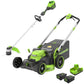 60V 25" Cordless Battery Dual Blade Self-Propelled Mower & 16" String Trimmer Combo Kit w/ Two (2) 4.0Ah Batteries & Dual Port Rapid Charger