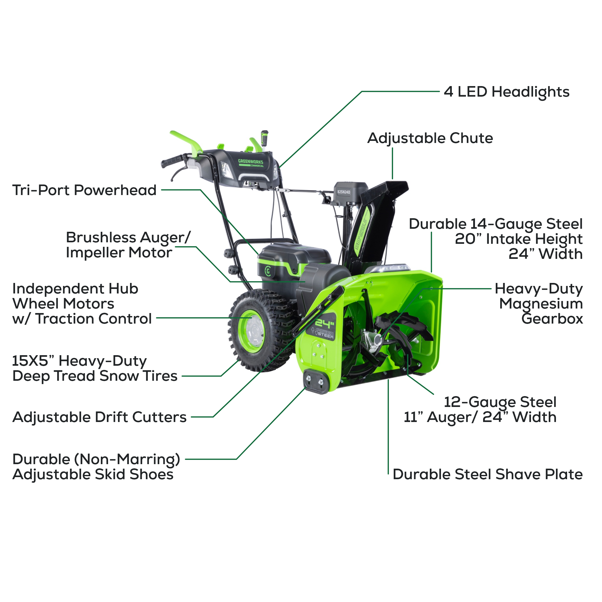 82V 24" Cordless Battery Two-Stage Snow Blower (Tool Only)