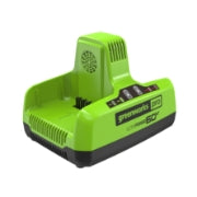 <h3>6 Amp Dual Port Charger</h3><p>Fully recharge your 5.0Ah batteries in less than 100 minutes.</p>