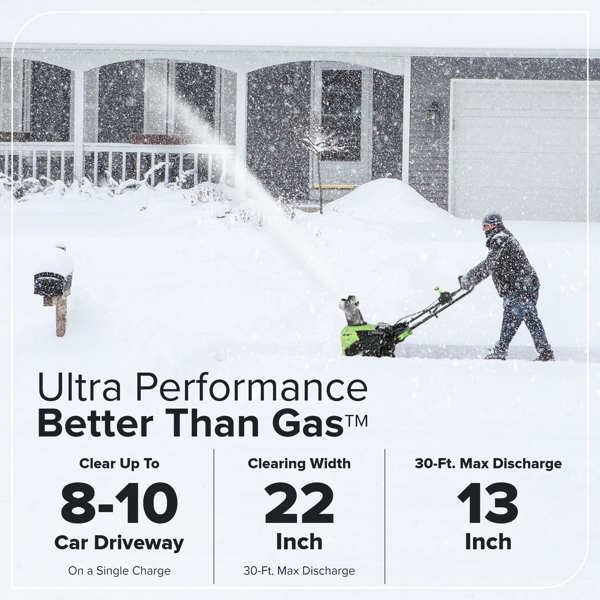 60V 22" Cordless Battery Single-Stage Snow Blower (Tool Only)