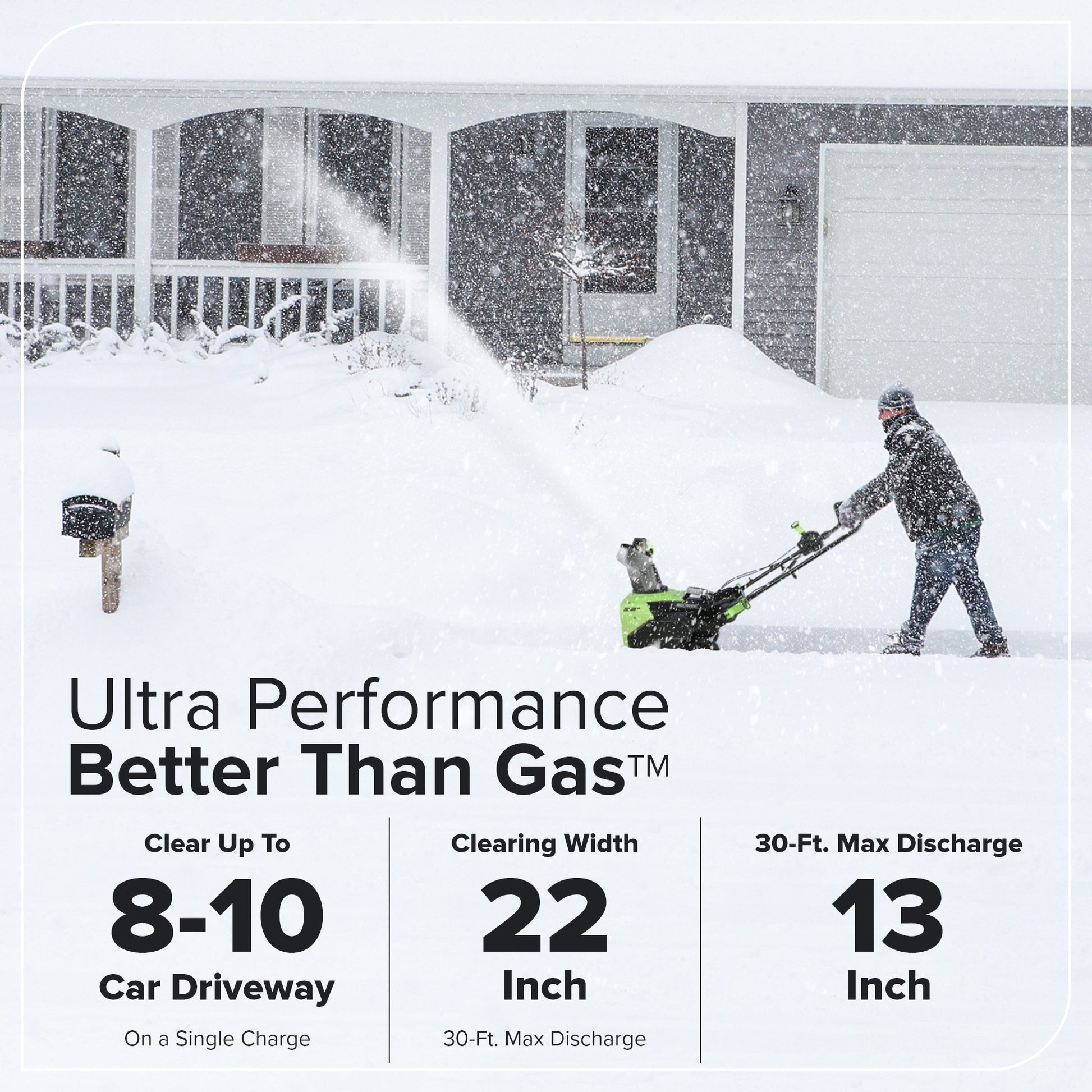 60V 22" Cordless Battery Single-Stage Snow Blower (Tool Only)