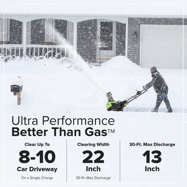 60V 22" Cordless Battery Single-Stage Snow Blower (Tool Only)