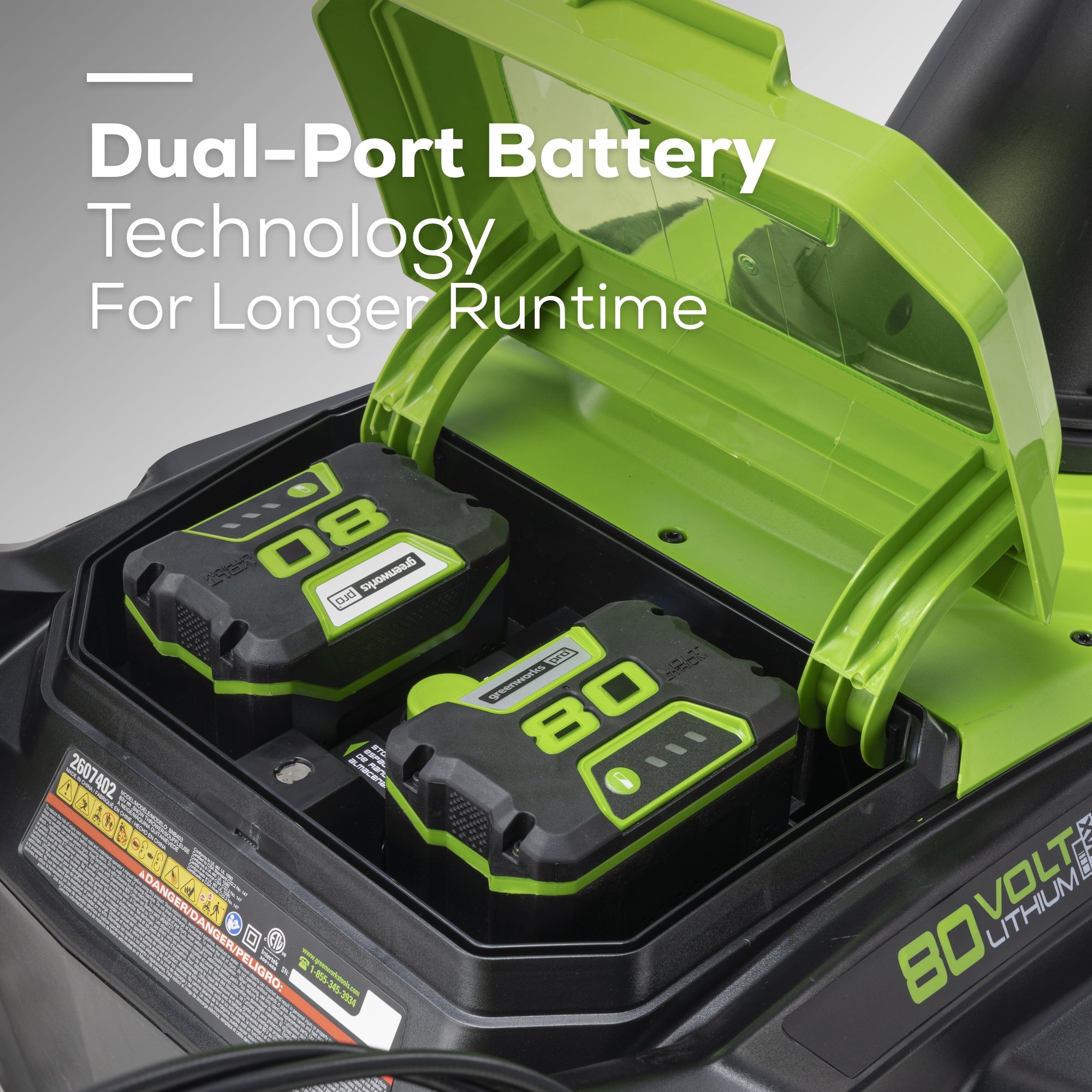 80V 22" Cordless Battery Single-Stage Snow Blower w/ (1)4.0Ah Battery, (1)2.0Ah Battery & 8A Dual-Port Charger