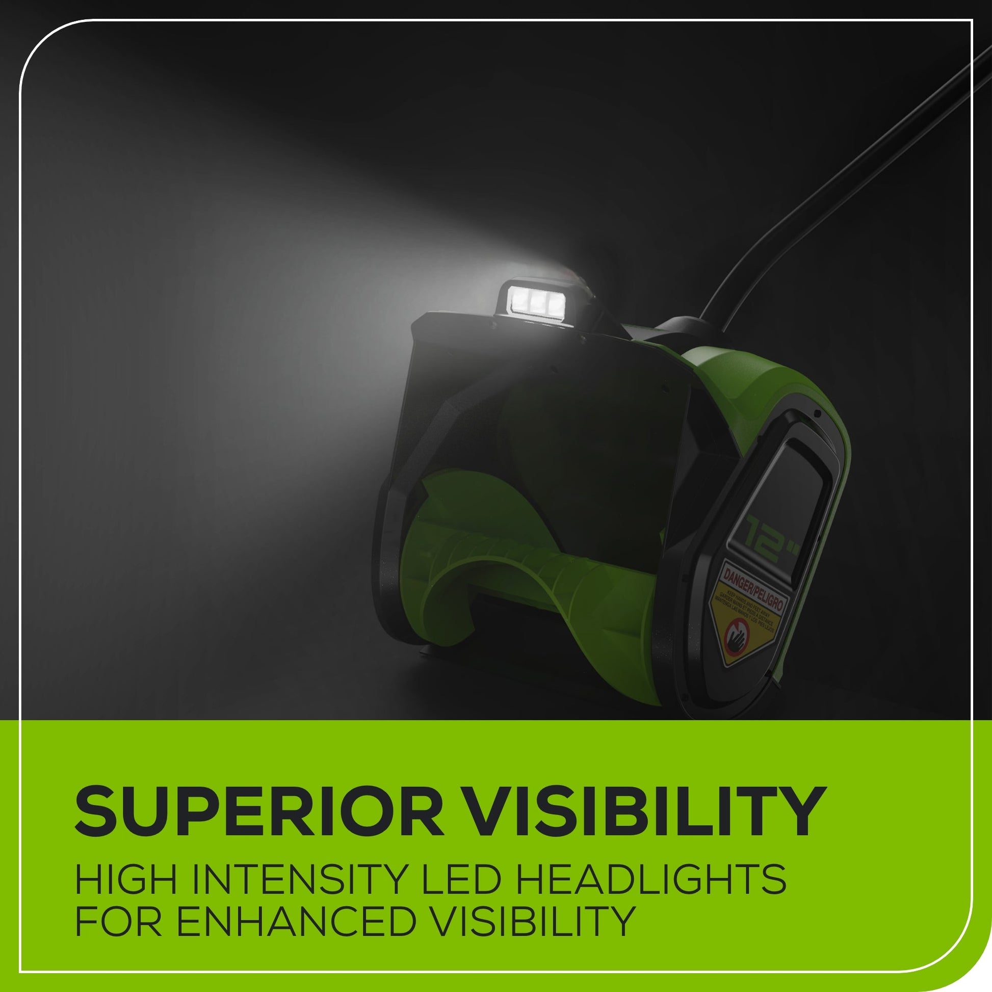 48V (24V x 2)  12" Cordless Battery Snow Shovel w/ (2)4.0Ah Battery & Dual Port Charger