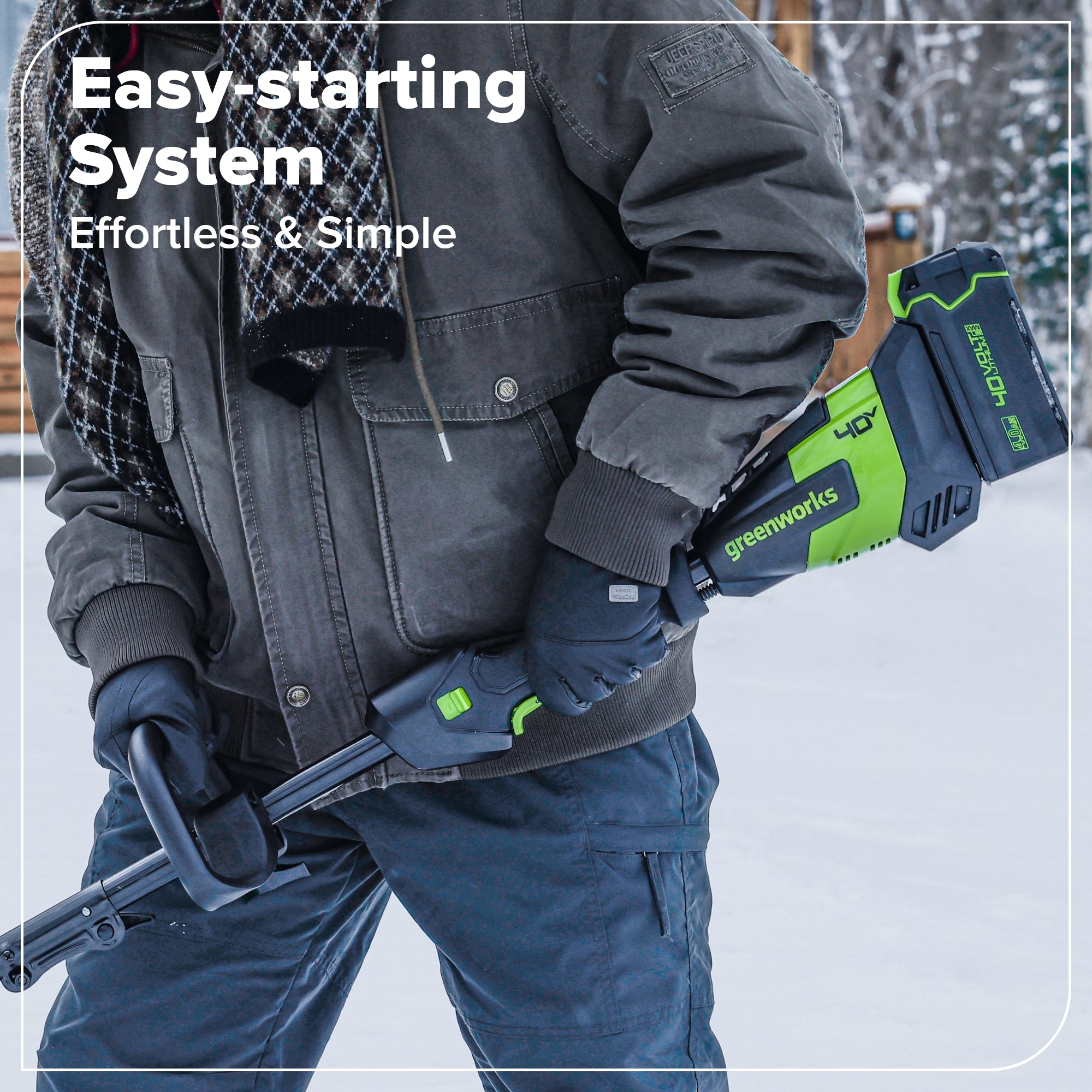 40V 12" Cordless Battery LED Snow Shovel w/ 4.0Ah Battery & Charger