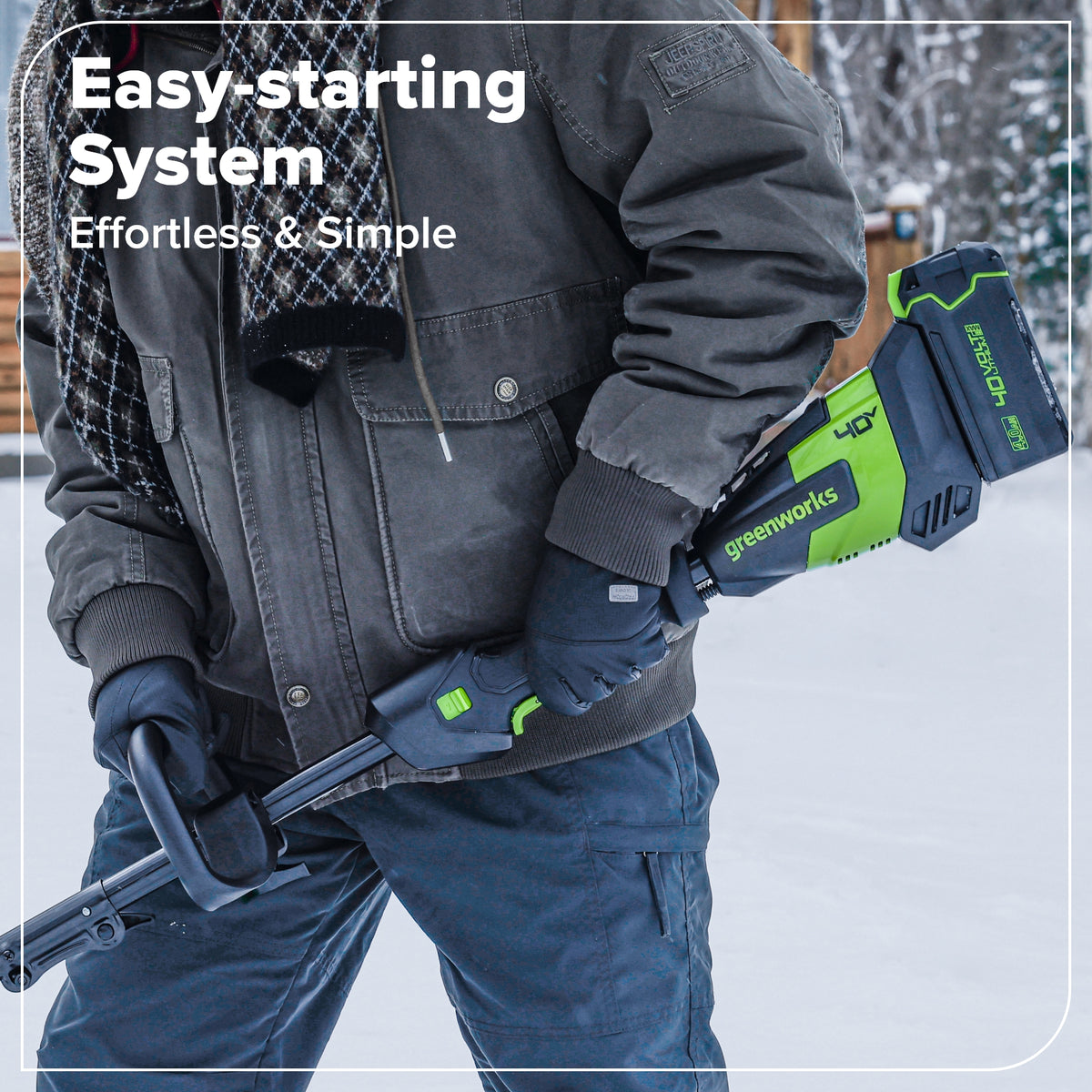 40V 12" Cordless Battery LED Snow Shovel w/ 4.0Ah Battery & Charger