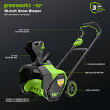 40V 16" Cordless Battery Snow Blower: 5.0 Ah Battery and Charger