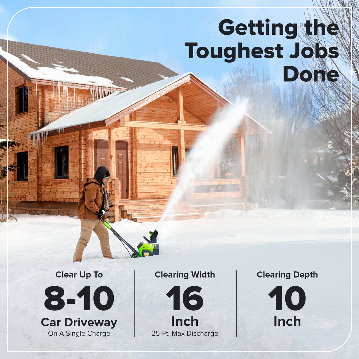 40V 16" Cordless Battery Snow Blower(Tool Only)