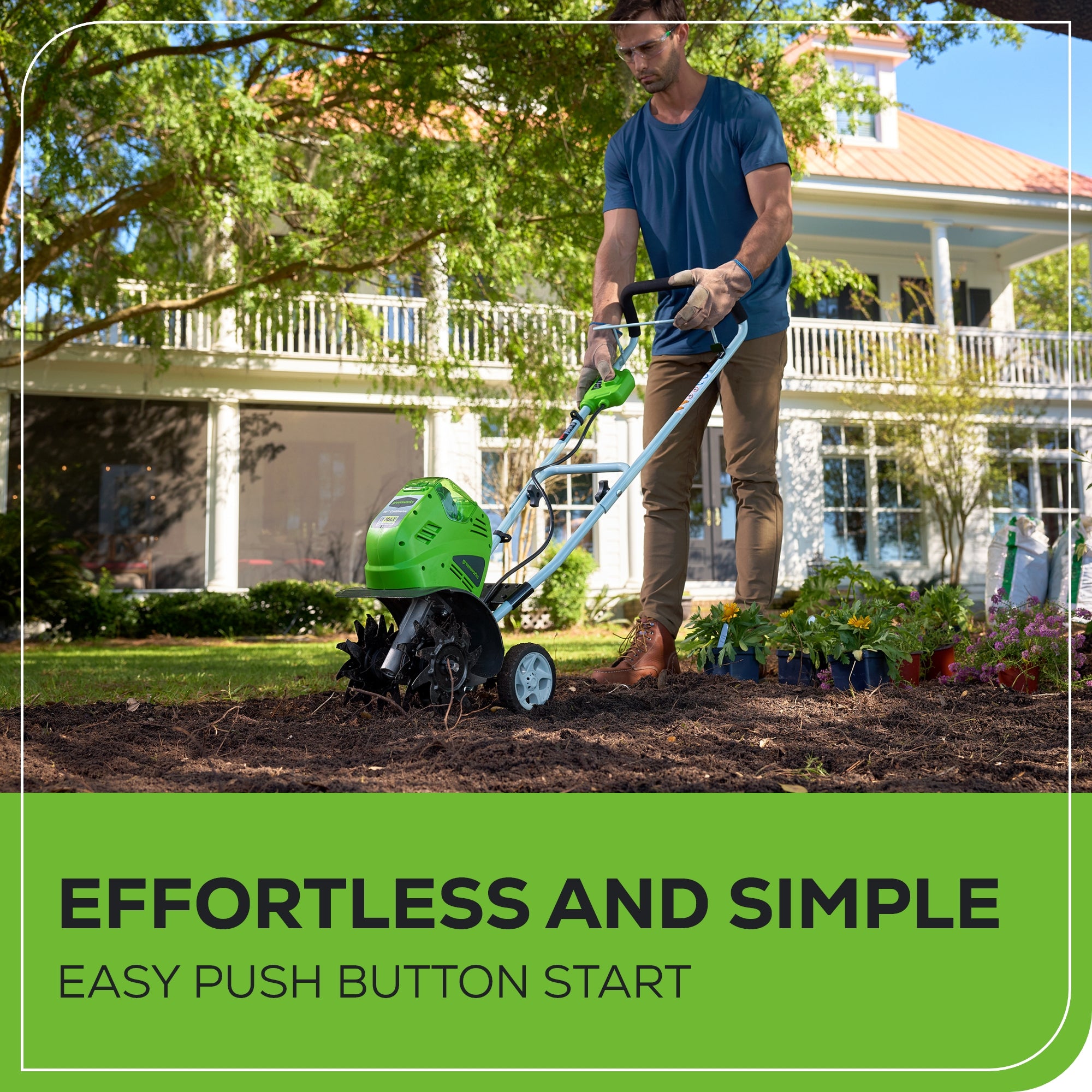 40V 10" Cordless Cultivator / Tiller w/ 4.0 Ah Battery & Charger