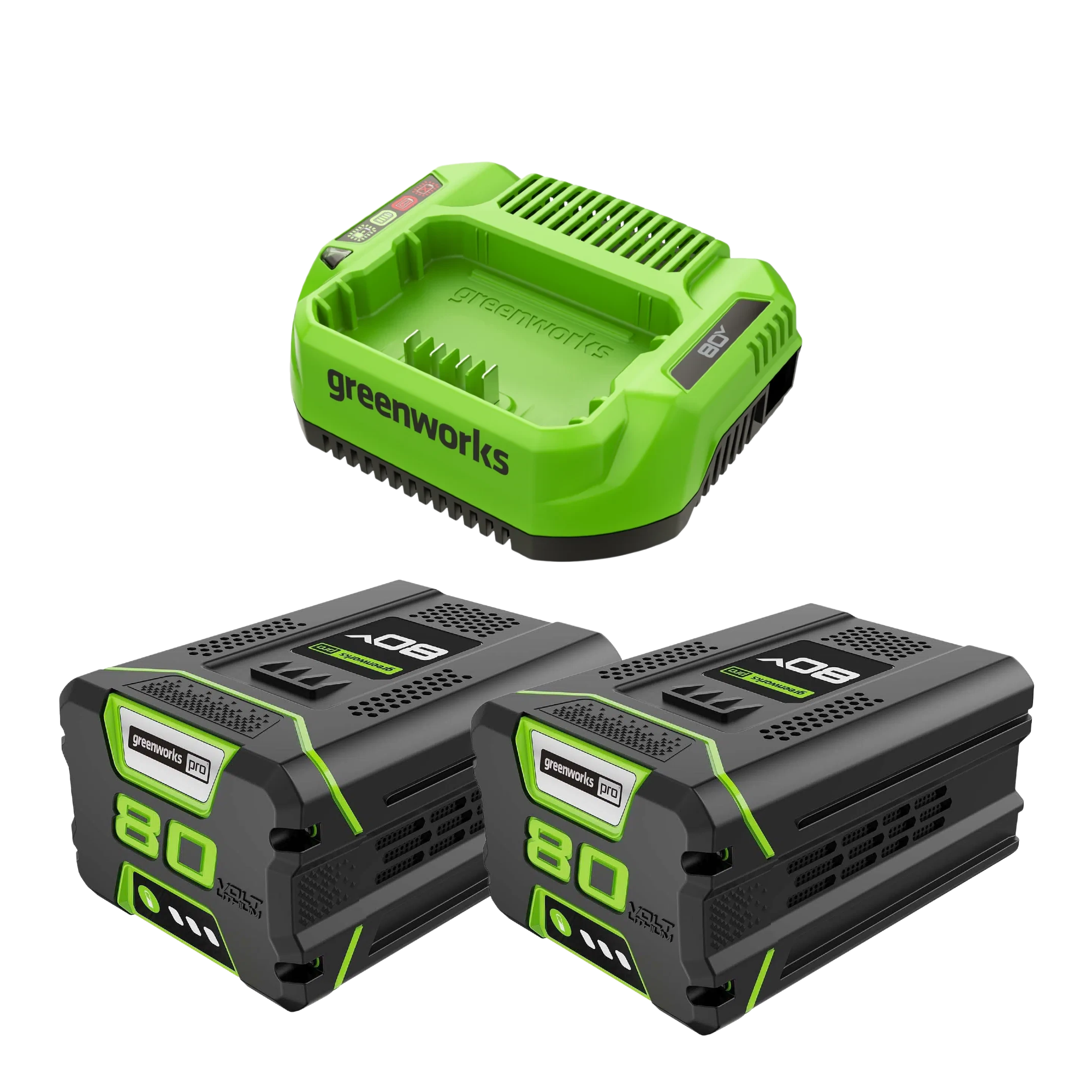 RENEWED 80V 2.0Ah Battery (2-Pack) Starter Kit and Charger