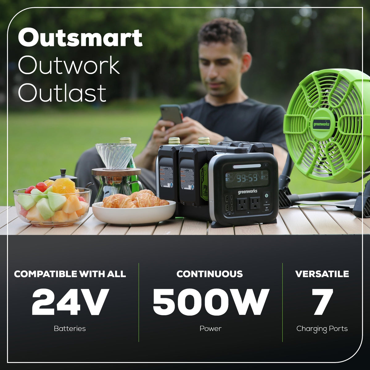 24V 500W Portable Power Station (Tool Only) | Greenworks Tools