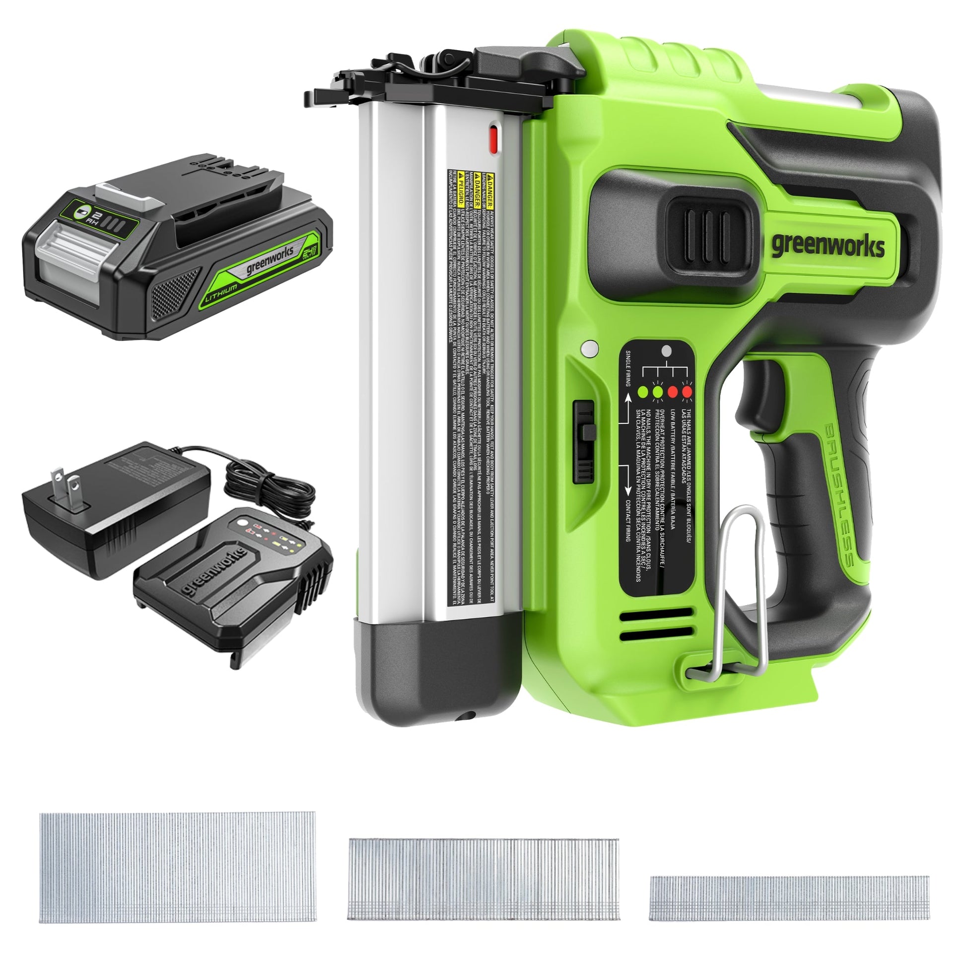 24V 18GA Brad Nailer w/ 2.0Ah Battery & Charger