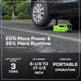 24V Cordless Battery Car Jack: 2.0 Ah Battery and Charger