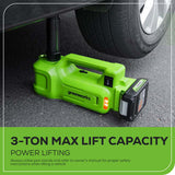 24V Cordless Battery Car Jack: 2.0 Ah Battery and Charger