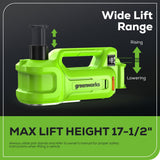 24V Cordless Battery Car Jack: 2.0 Ah Battery and Charger