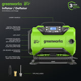 24V Cordless Battery Inflator, (1) 2Ah USB Battery and Charger